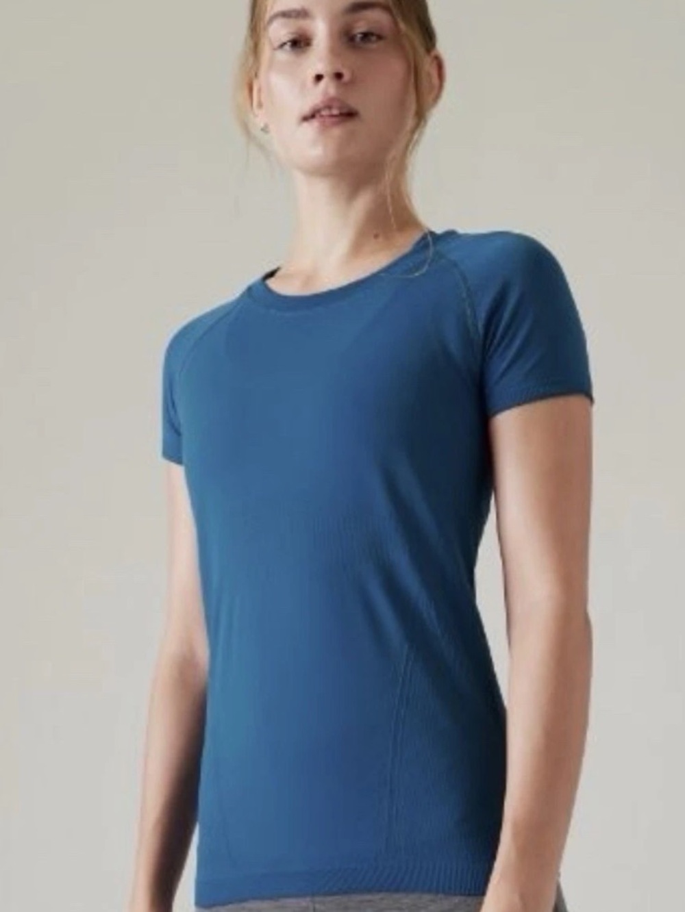 Athleta Momentum Flex Color Breaker Short Sleeve Top Size Large